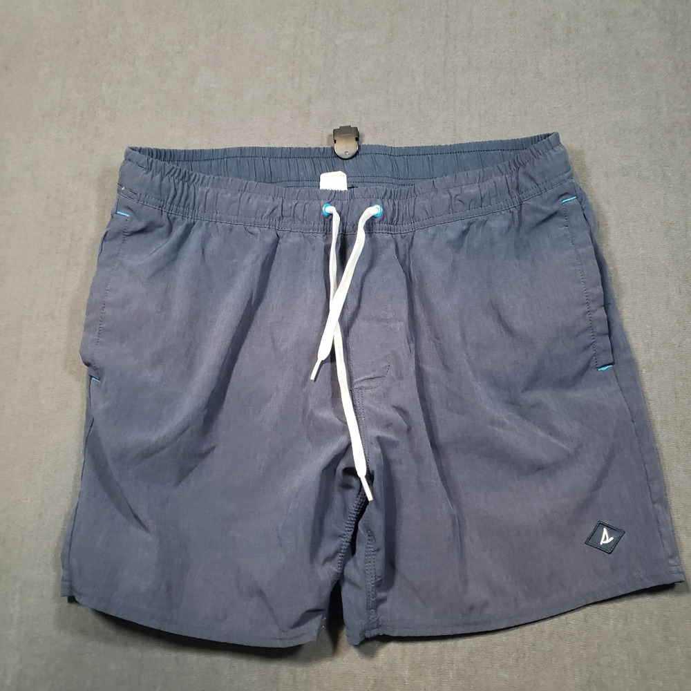Sperry Swim Trunks Mens Large Navy Blue Elastic Drawstring Mesh Lined Shorts